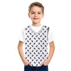 Fly Phot Motif Seamless Black And White Pattern Kids  Basketball Tank Top