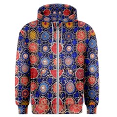 Retro Geometric Shapes And Flowers 3 Men s Zipper Hoodie