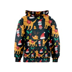 Funny Christmas Pattern Background Kids  Pullover Hoodie