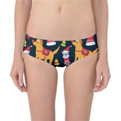 Funny Christmas Pattern Background Classic Bikini Bottoms