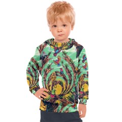 Monkey Tiger Bird Parrot Forest Jungle Style Kids  Hooded Pullover by Grandong