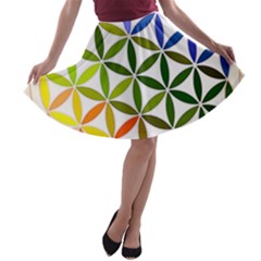 Mandala Rainbow Colorful A-line Skater Skirt