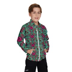 Retro 1880s Flowers Pattern 3 Kids  Windbreaker