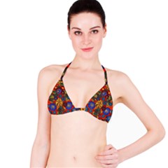 Mid Century Retro Floral 1970s 1960s Pattern 69 Classic Bikini Top