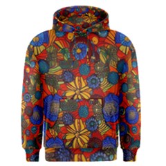 Mid Century Retro Floral 1970s 1960s Pattern 69 Men s Core Hoodie