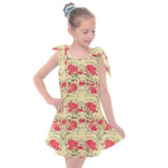 Retro 1880s Flowers Pattern 18 Kids  Tie Up Tunic Dress