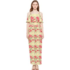 Retro 1880s Flowers Pattern 18 Draped Sleeveless Chiffon Jumpsuit