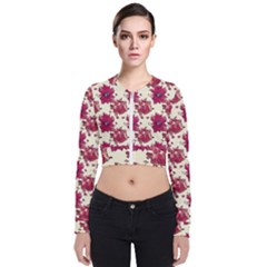 Retro 1880s Flowers Pattern 21 Long Sleeve Zip Up Bomber Jacket