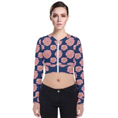 Retro 1880s Flowers Pattern 16 Long Sleeve Zip Up Bomber Jacket