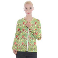 Retro 1880s Flowers Pattern 17 Casual Zip Up Jacket