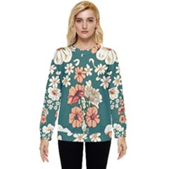 Retro 1880s Flowers Pattern 20 Hidden Pocket Sweatshirt