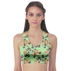 Retro 1880s Flowers Pattern 24 Fitness Sports Bra