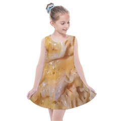 Homemade Flan Extreme Close-up Texture Kids  Summer Dress by dflcprintsclothing