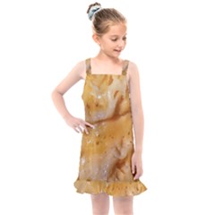 Homemade Flan Extreme Close-up Texture Kids  Overall Dress by dflcprintsclothing