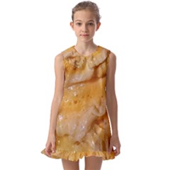 Homemade Flan Extreme Close-up Texture Kids  Pilgrim Collar Ruffle Hem Dress by dflcprintsclothing