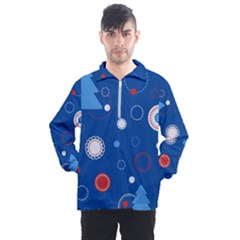 Christmas Pattern Tree Design Men s Half Zip Pullover