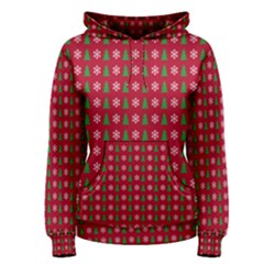 Snowflake Christmas Tree Pattern Women s Pullover Hoodie by Paksenen