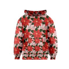 Poinsettia Pattern Seamless Pattern Christmas Xmas Kids  Pullover Hoodie