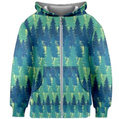 Christmas Trees Pattern Digital Paper Seamless Kids  Zipper Hoodie Without Drawstring