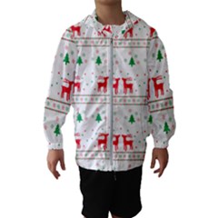 Red Green And Blue Christmas Themed Illustration Kids  Hooded Windbreaker