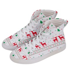 Red Green And Blue Christmas Themed Illustration Women s Hi-top Skate Sneakers