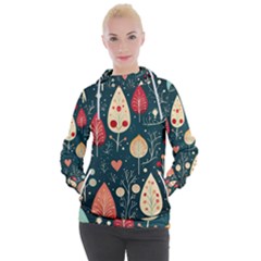 Christmas Tree Pattern Women s Hooded Pullover