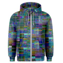 Glitch Chaos Print Men s Zipper Hoodie