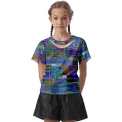 Glitch Chaos Print Kids  Front Cut T-shirt by dflcprintsclothing