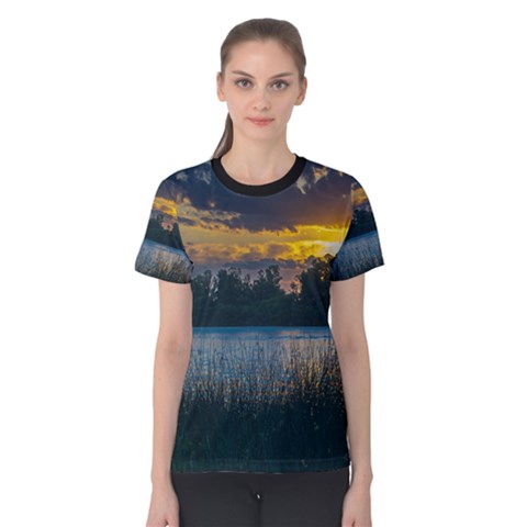 Peaceful Horizons Of Uruguay  Women s Cotton T-shirt by dflcprintsclothing