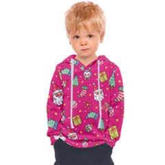 Cute Pink Christmas Pattern Kids  Overhead Hoodie