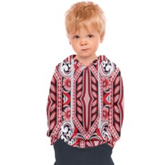 A Design Of A Red And White Pattern Kids  Overhead Hoodie