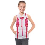 Three Pink Flowers With A Black Background Kids  Sleeveless Hoodie