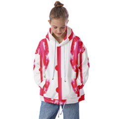 Three Pink Flowers With A Black Background Kids  Oversized Hoodie