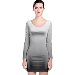 A Black And White Photo Of A Wall Long Sleeve Bodycon Dress