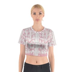 A Pink And White Striped Background Cotton Crop Top