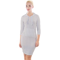 A White Background With A Brown Pattern On It Quarter Sleeve Hood Bodycon Dress