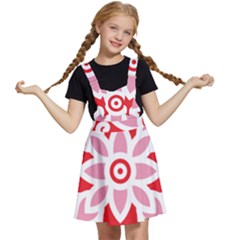 A Red And White Pattern With A Flower On It Kids  Apron Dress by catchydesignhill