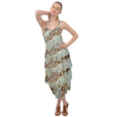 Dreamy Nature Motif Layered Bottom Dress