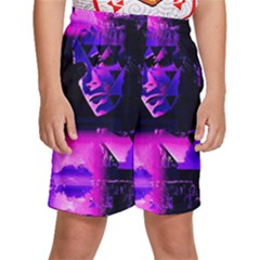 Counting Coup Ultraviolet Kids  Basketball Shorts by MRNStudios