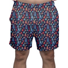 Vintage Style Christmas Decoration Pattern Motif Men s Shorts