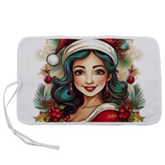 Young Woman With Santa Claus Clothes Isolated Illustration Wb Pen Storage Case (s) by dflcprintsclothing