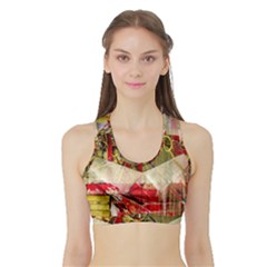 Collage Sports Bra With Border