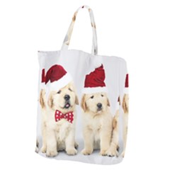 Christmas Puppies, Santa, Craciun, Christmas, Funny, Hat, Puppy, Red Giant Grocery Tote by kyorashop23