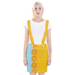 Orange, Slices, Fruit, Citrus Braces Suspender Skirt