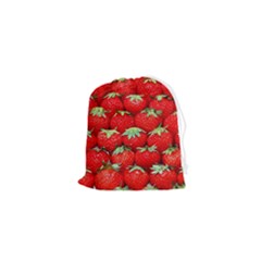 Strawberry Texture, Macro, Ripe Strawberry Drawstring Pouch (xs)