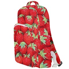 Strawberry Texture, Macro, Ripe Strawberry Double Compartment Backpack