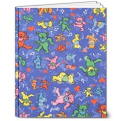 Grateful Dead Dancing Bears Pattern 8  X 10  Hardcover Notebook by Salmanaz77