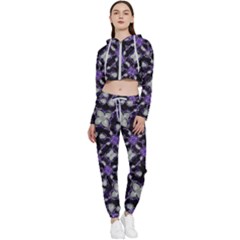 Gothic Radiance Cropped Zip Up Lounge Set by dflcprintsclothing