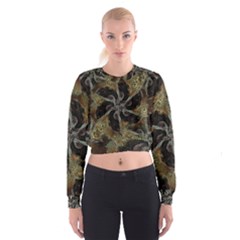 Abstract Ornate Organic Texture Design Print Cropped Sweatshirt