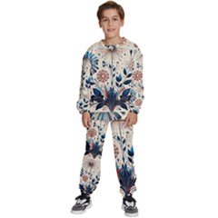 Flowers Bloom Blossom Flora Modern Kids  Sweatshirt Set